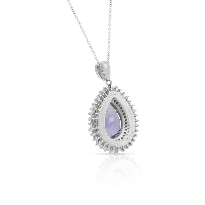 Captivating 10.07ct Tanzanite and Diamonds Necklace in Platinum & 18k White Gold - IGI Certified