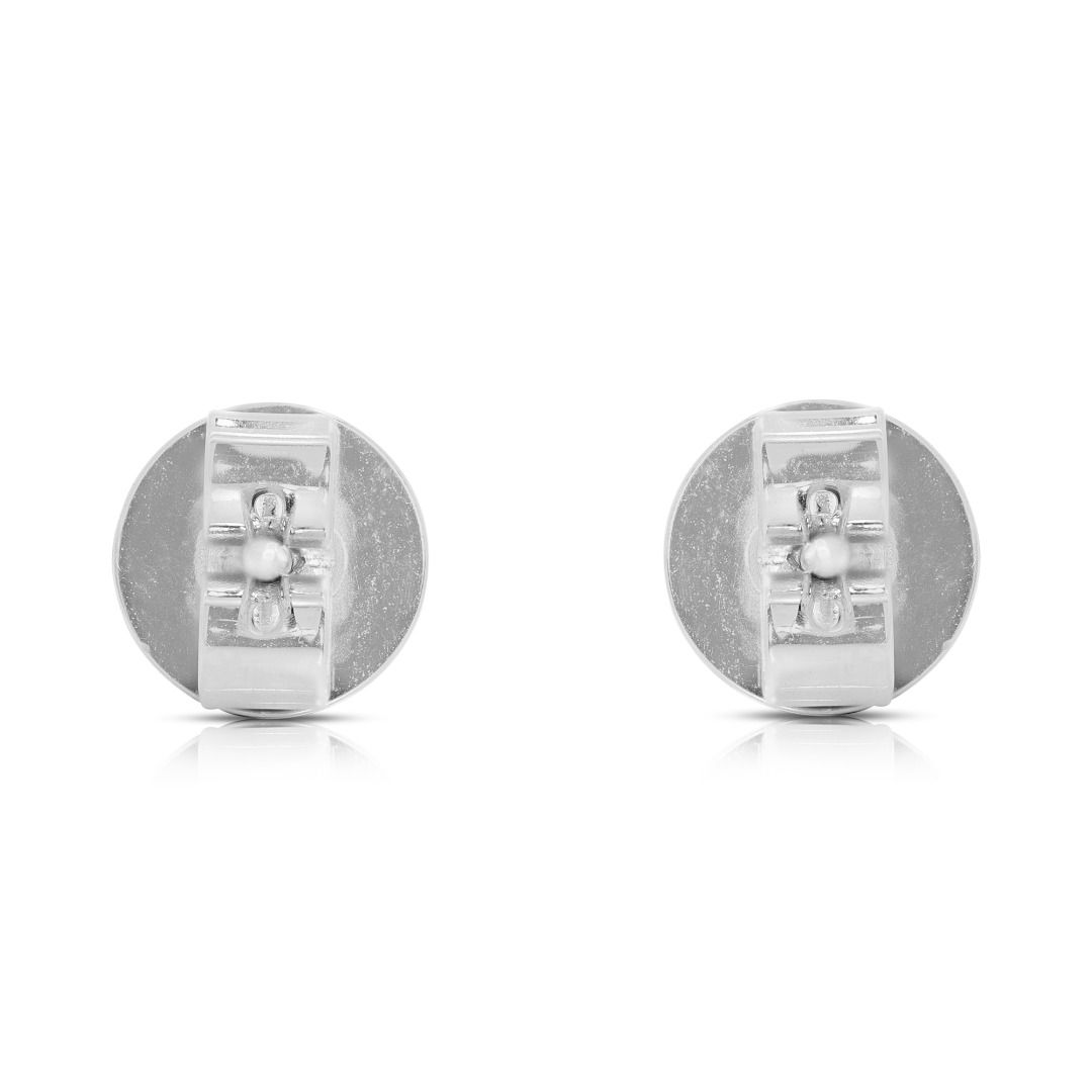 Captivating 1.00 carat Natural Diamond Stud Earrings in 18K White Gold