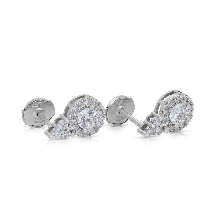 Captivating 1.59ct Diamonds Earrings in 18k White Gold - IGI Certified