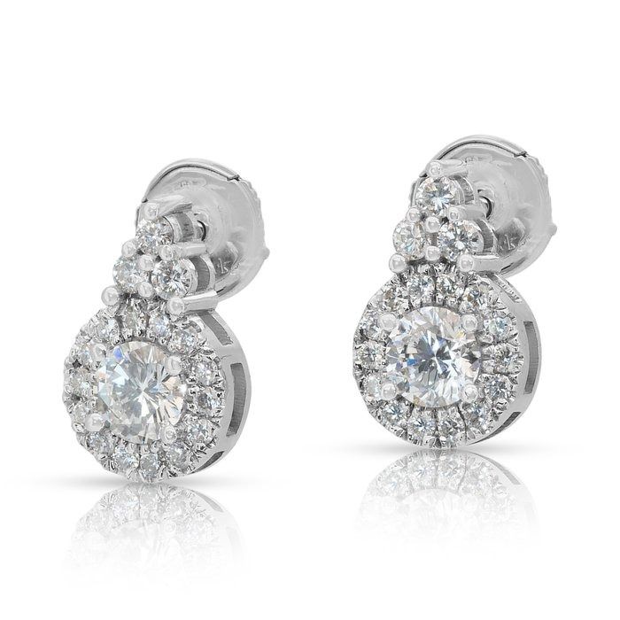 Captivating 1.59ct Diamonds Earrings in 18k White Gold - IGI Certified