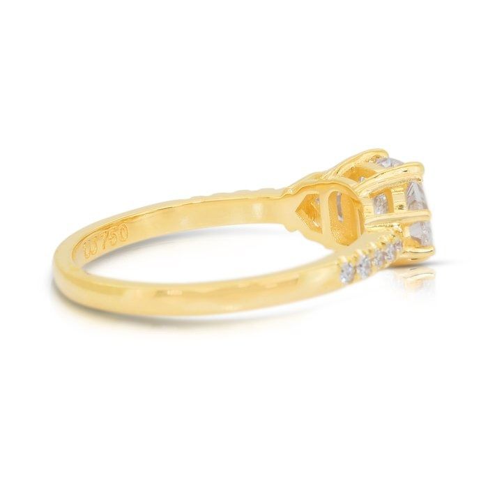 Captivating 1.62ct Diamonds 3-Stone Ring in 18k Yellow Gold - IGI Certified