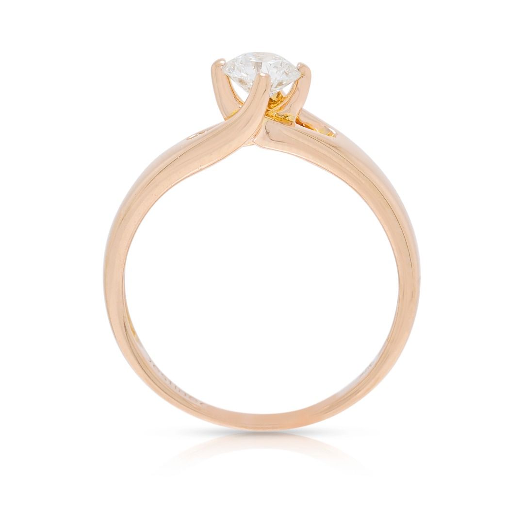 Celestial 0.36ct Natural Diamond Destinee Solitaire Ring in 18K Rose Gold
