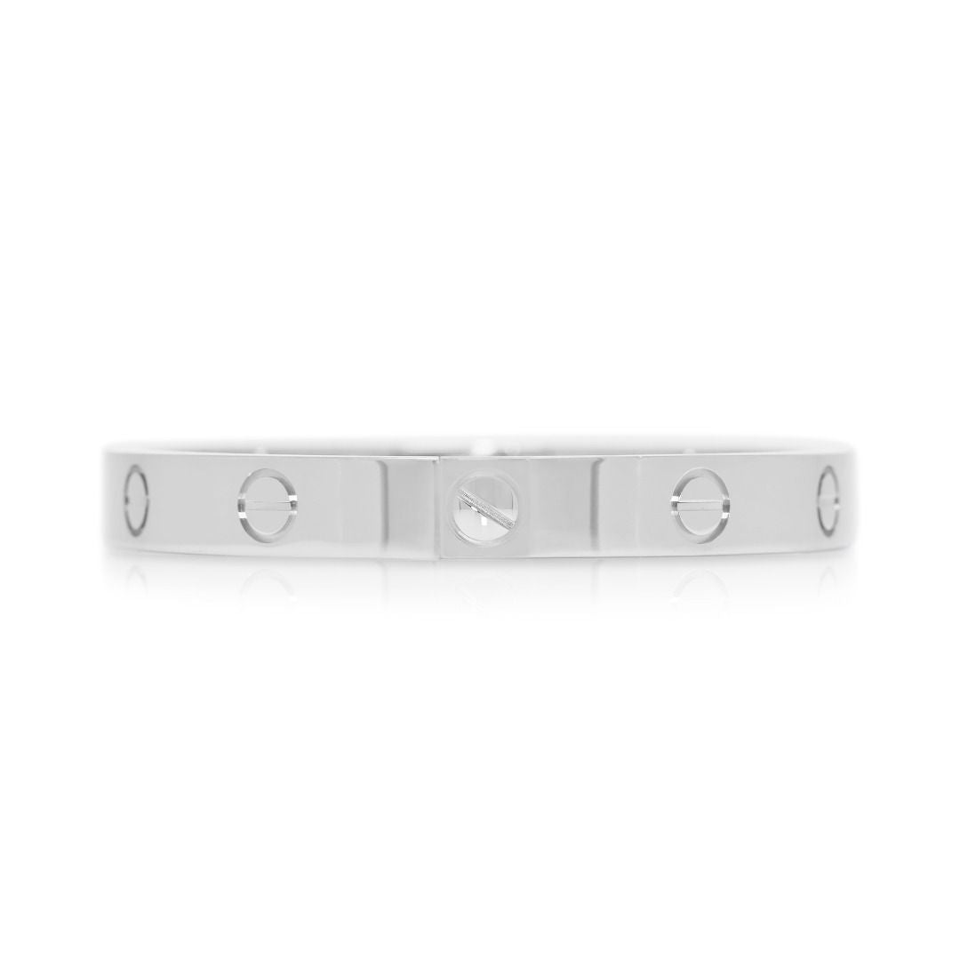 Iconic Cartier Love Bangle in 18K White Gold