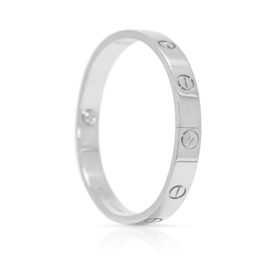 Iconic Cartier Love Bangle in 18K White Gold