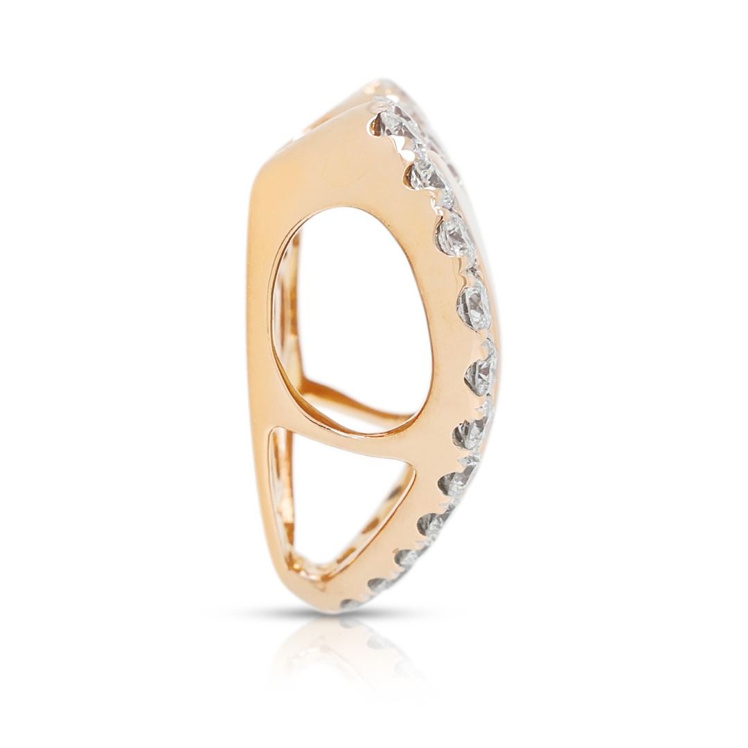 Charming 0.36ct Diamond Heart Halo Pendant in 18K Rose Gold