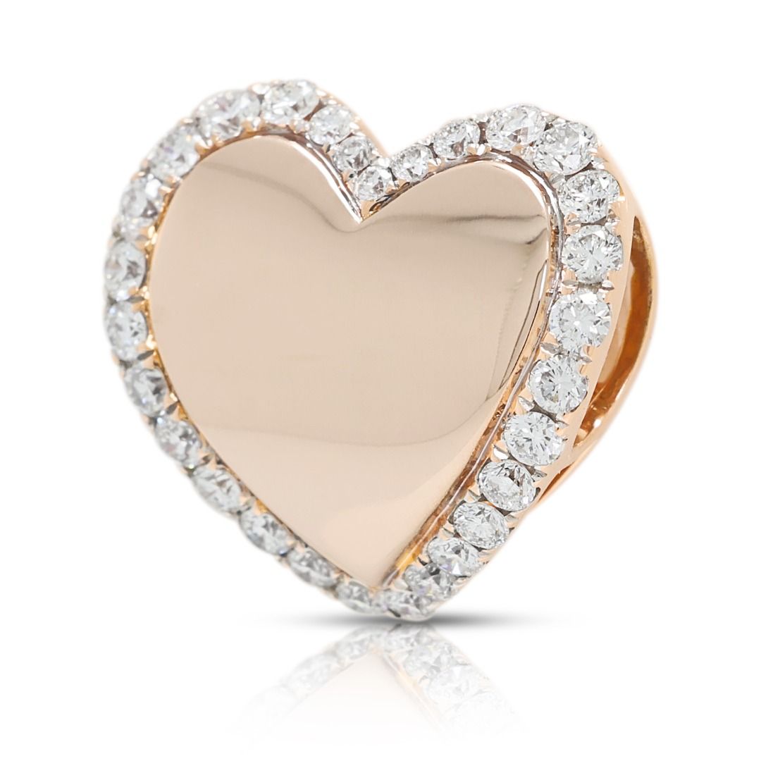 Charming 0.36ct Diamond Heart Halo Pendant in 18K Rose Gold