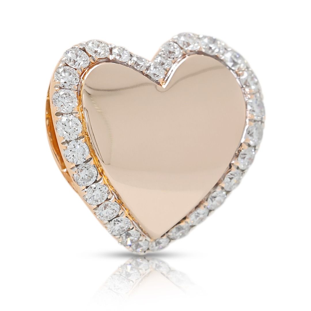 Charming 0.36ct Diamond Heart Halo Pendant in 18K Rose Gold