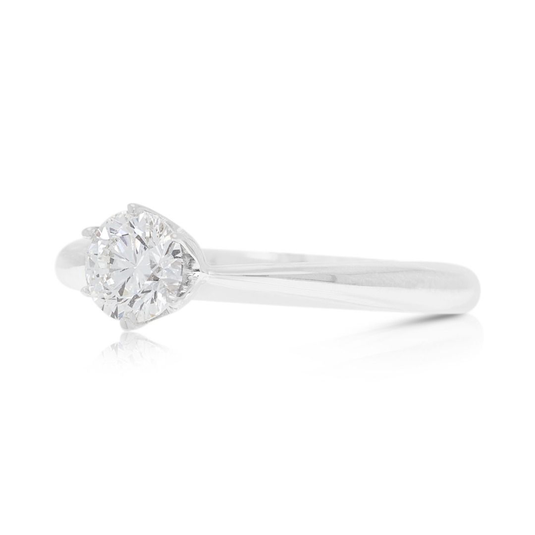 Chic 0.35ct Gold Heart Celestial Diamond Solitaire Ring in 18K White Gold
