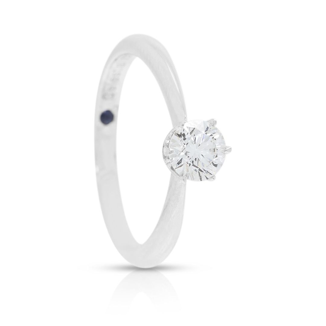 Chic 0.35ct Gold Heart Celestial Diamond Solitaire Ring in 18K White Gold
