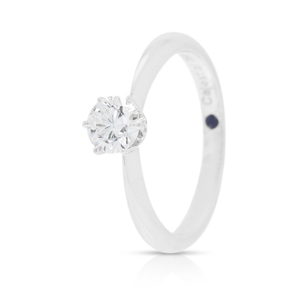 Chic 0.35ct Gold Heart Celestial Diamond Solitaire Ring in 18K White Gold