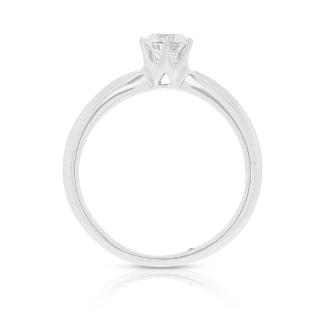 Chic 0.35ct Gold Heart Celestial Diamond Solitaire Ring in 18K White Gold