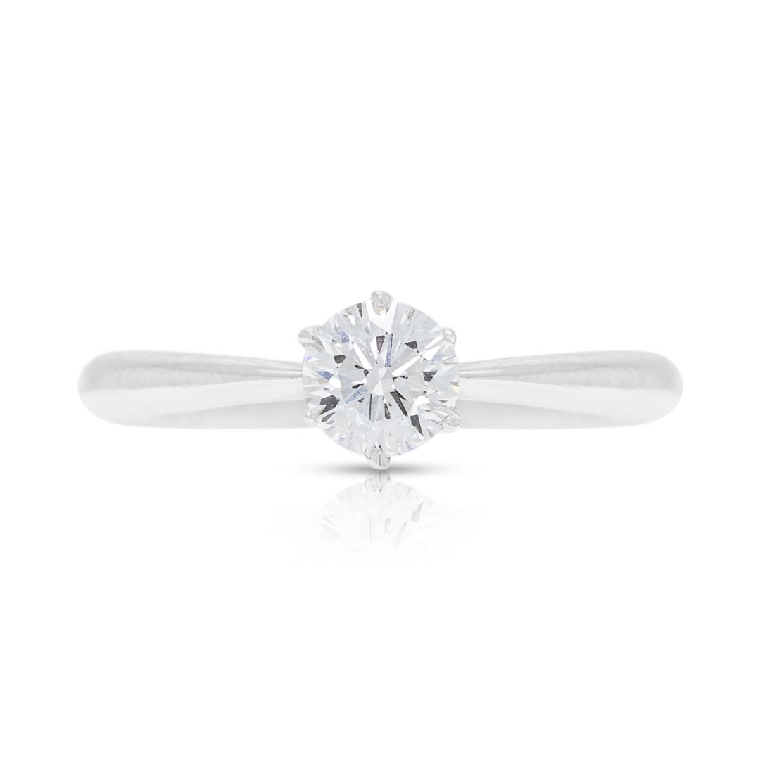 Chic 0.35ct Gold Heart Celestial Diamond Solitaire Ring in 18K White Gold