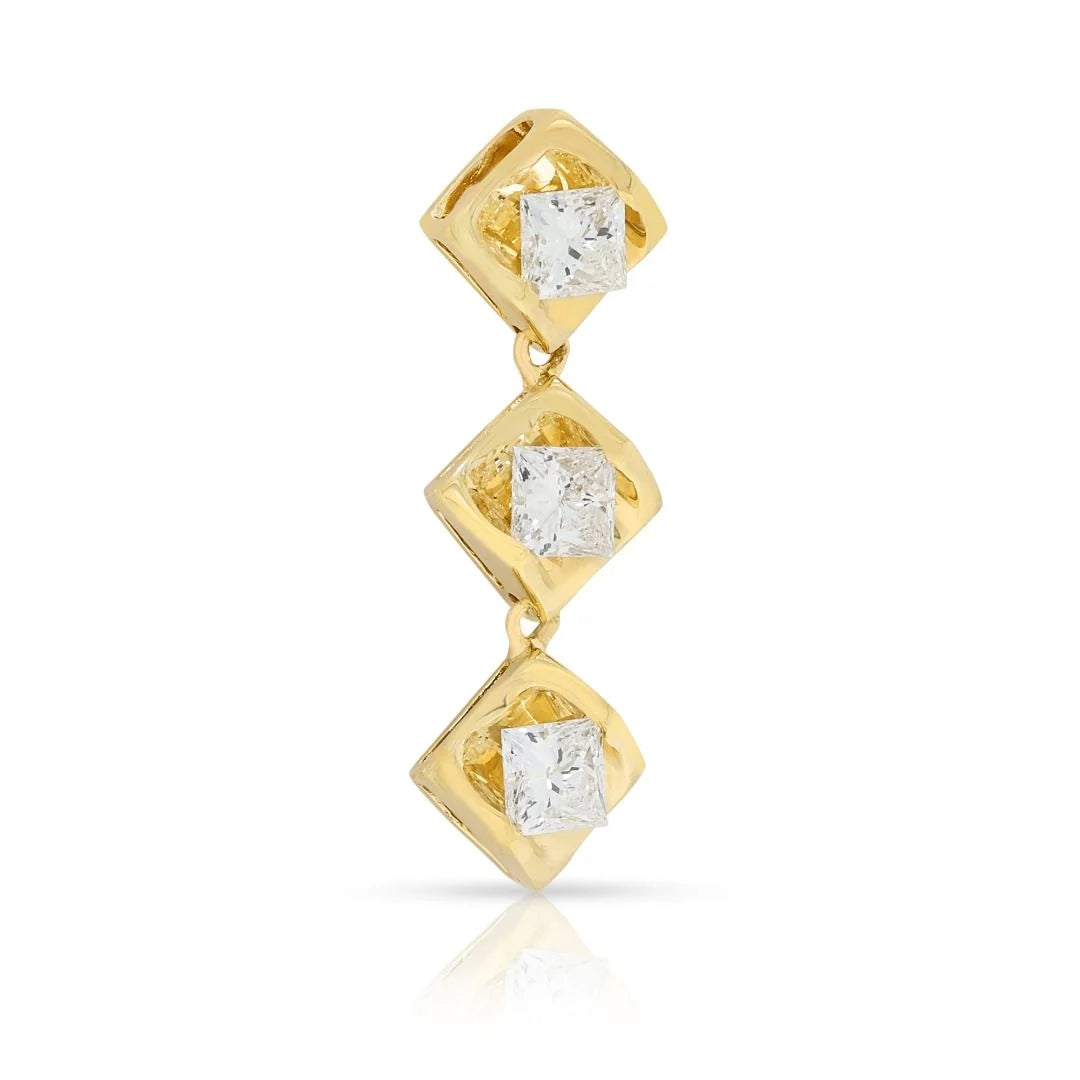 Chic 0.36ct Princess-Cut Diamond Pendant in 18K Yellow Gold