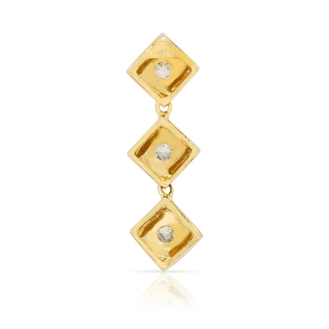 Chic 0.36ct Princess-Cut Diamond Pendant in 18K Yellow Gold