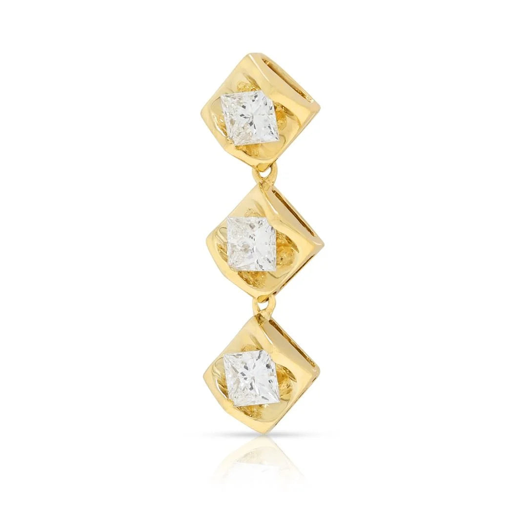 Chic 0.36ct Princess-Cut Diamond Pendant in 18K Yellow Gold
