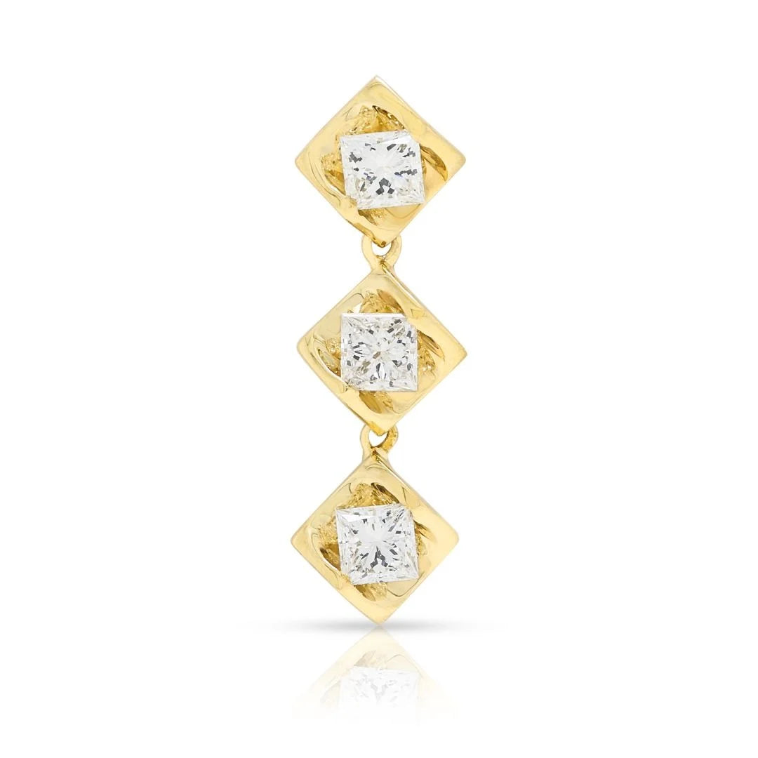Chic 0.36ct Princess-Cut Diamond Pendant in 18K Yellow Gold