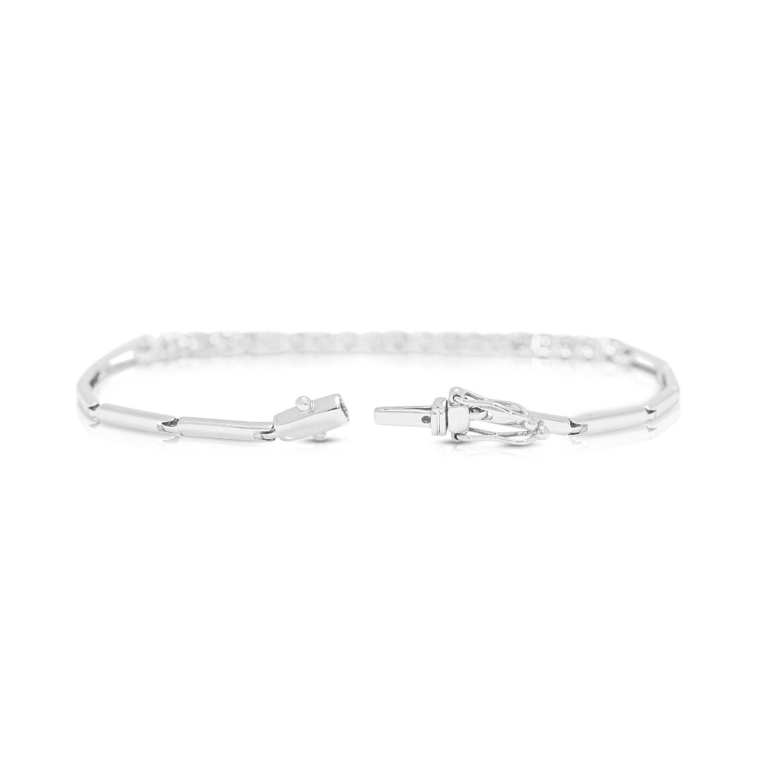 Chic 0.40ct Natural Diamond Infinity Link Bracelet in 18k White Gold
