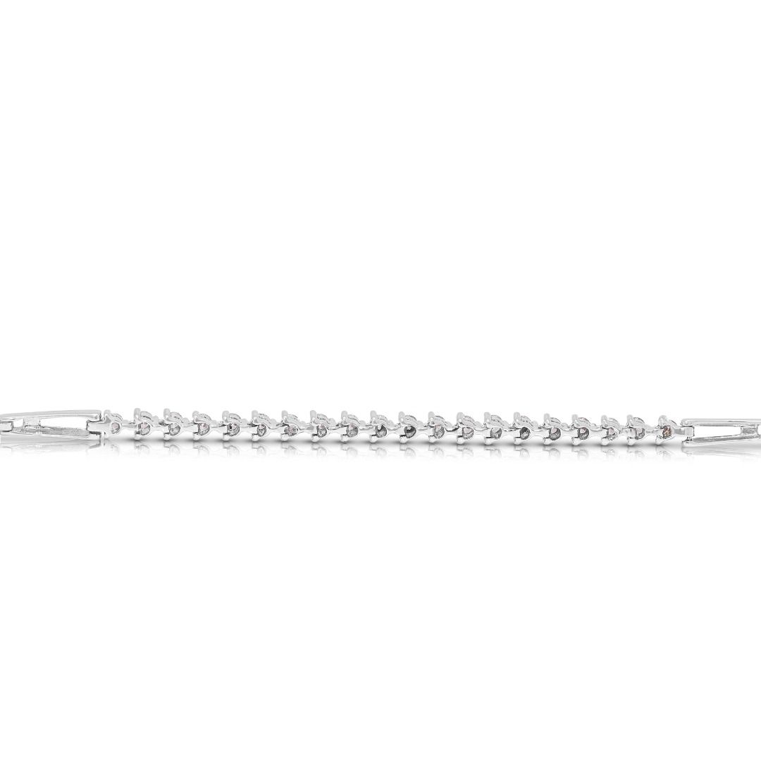 Chic 0.40ct Natural Diamond Infinity Link Bracelet in 18k White Gold