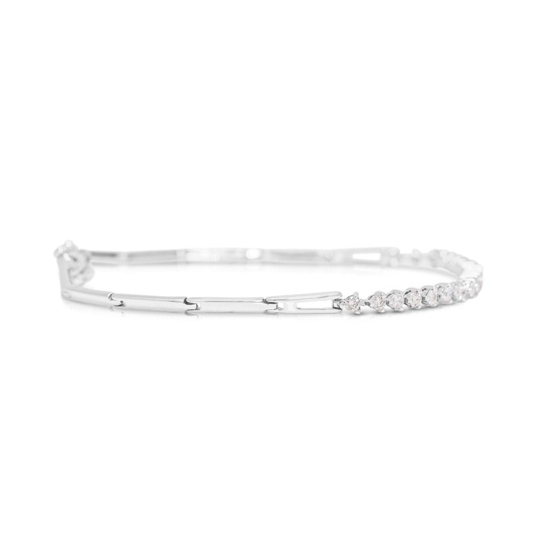 Chic 0.40ct Natural Diamond Infinity Link Bracelet in 18k White Gold