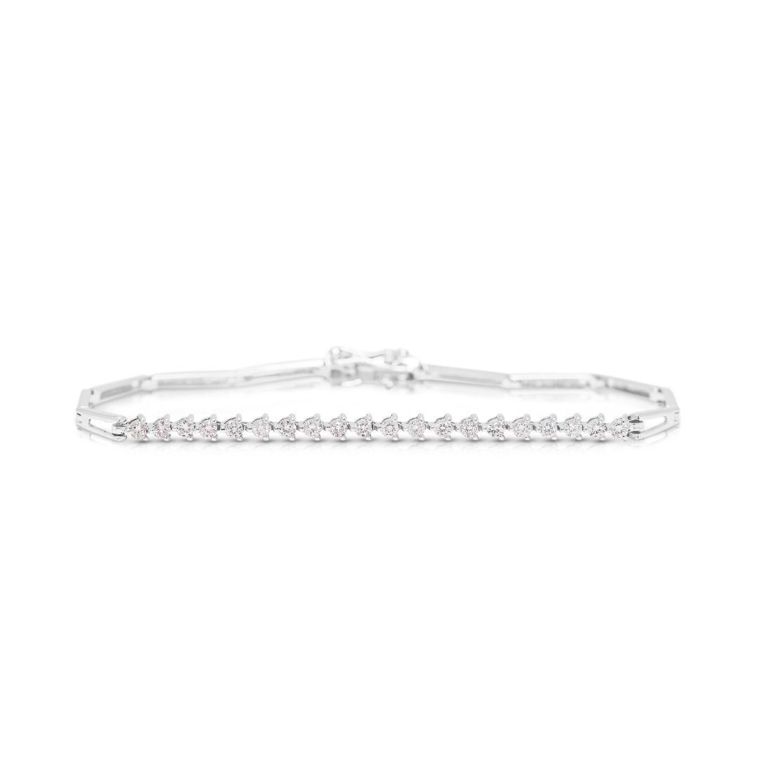 Chic 0.40ct Natural Diamond Infinity Link Bracelet in 18k White Gold