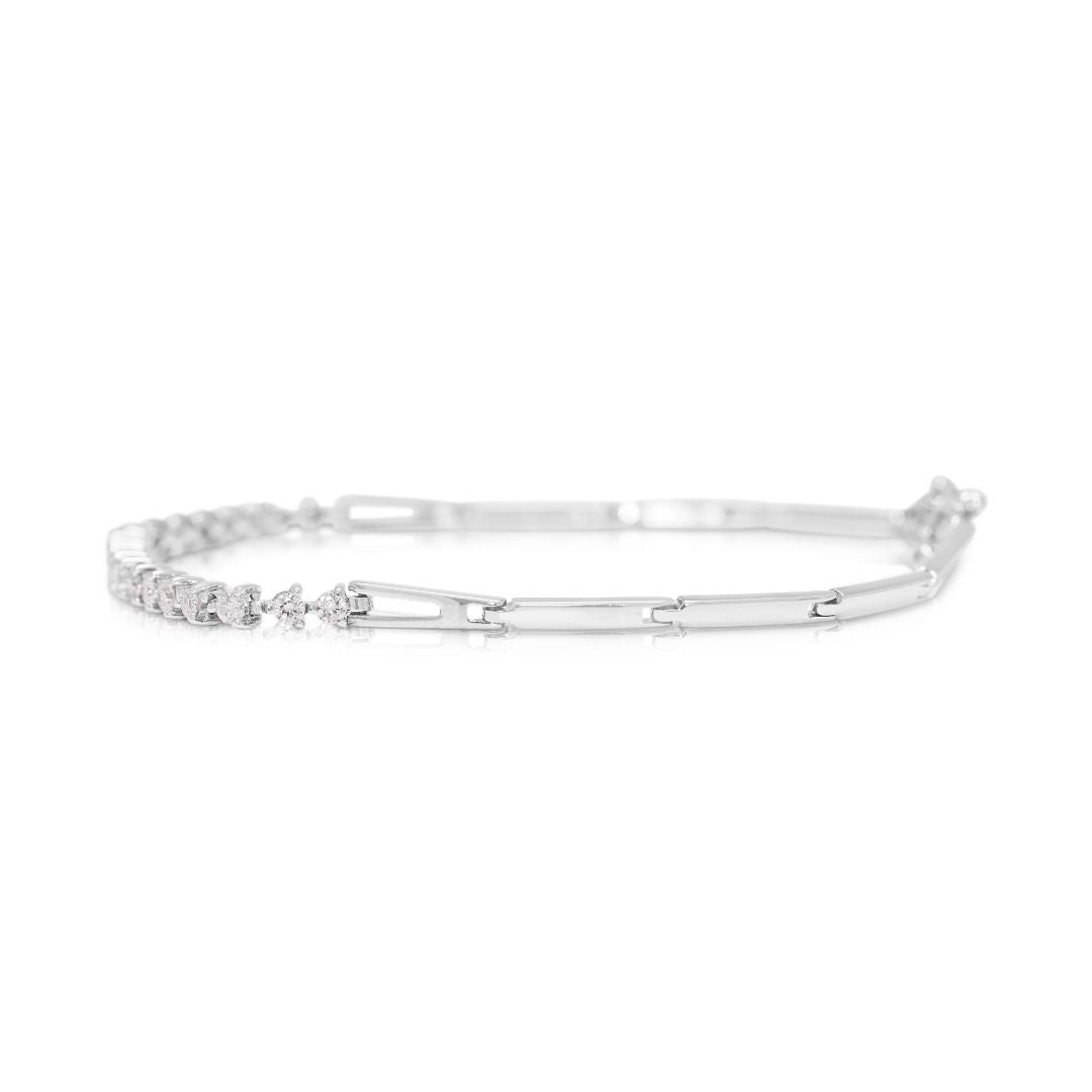 Chic 0.40ct Natural Diamond Infinity Link Bracelet in 18k White Gold