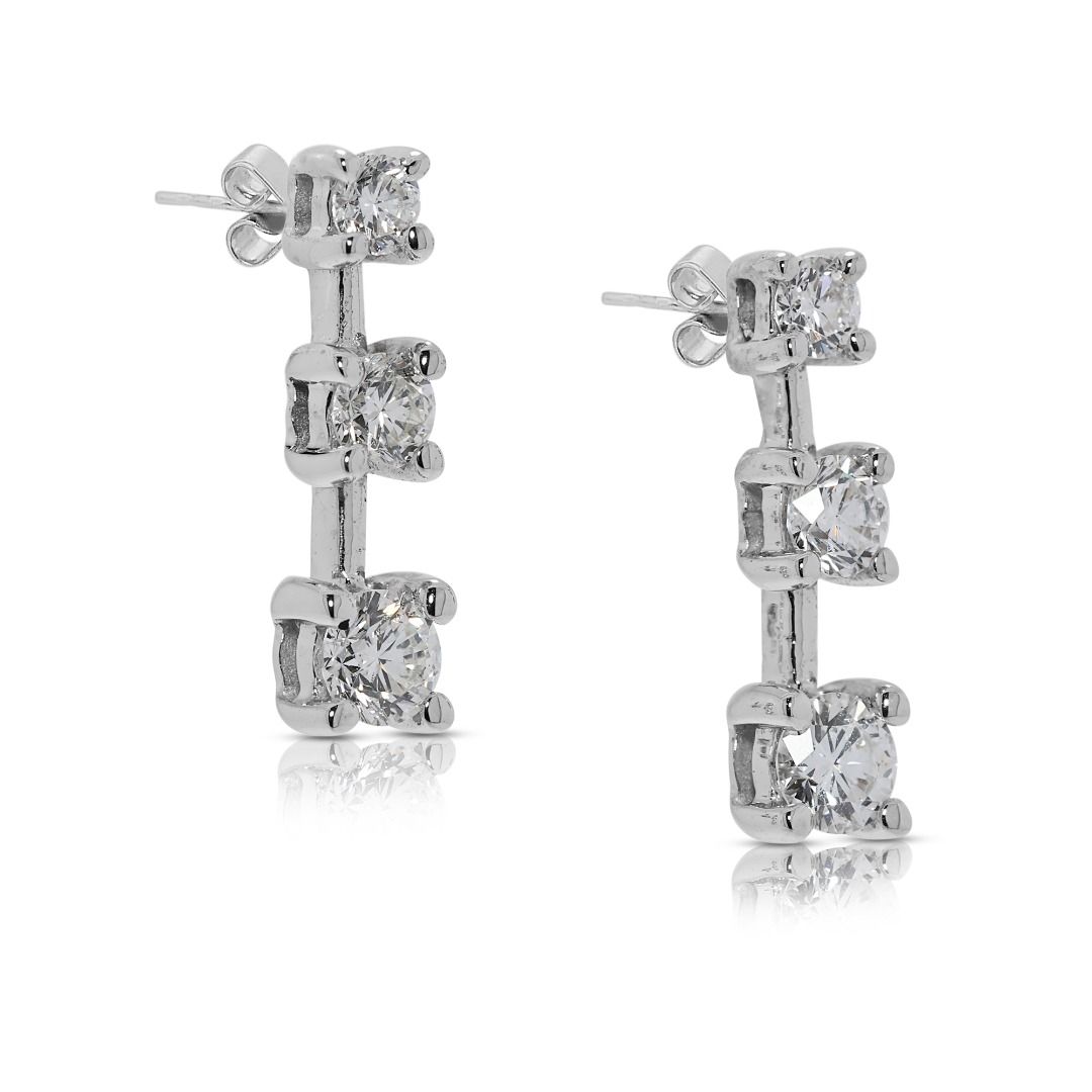 Chic 0.48ct Natural Diamonds Earrings in 18K White Gold