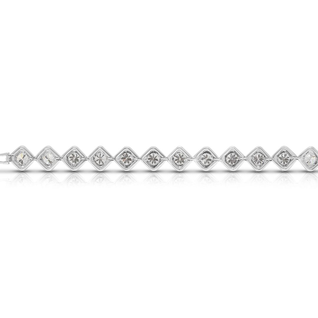 Elegantes Tennisarmband mit 0,60 Karat natürlichen runden Brillanten aus 18K Weißgold