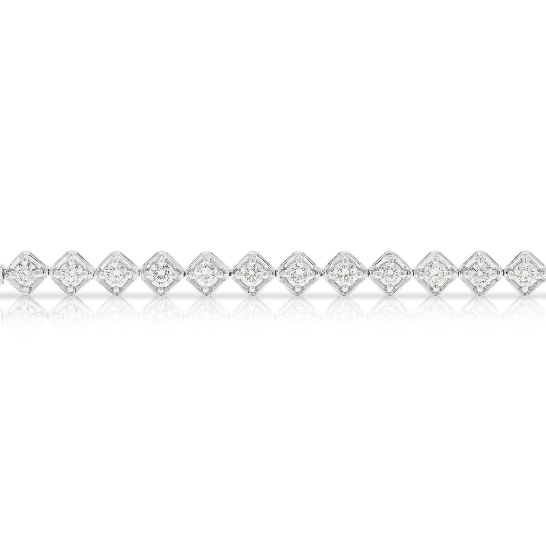 Elegantes Tennisarmband mit 0,60 Karat natürlichen runden Brillanten aus 18K Weißgold