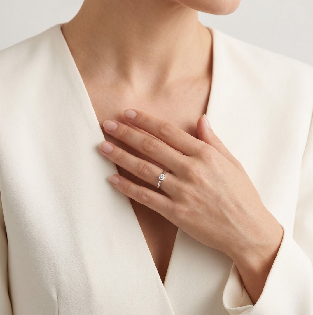 Klassischer runder Brillant-Tiffany & Co. Diamant-Solitärring Platin 0,20 Karat (Neu)