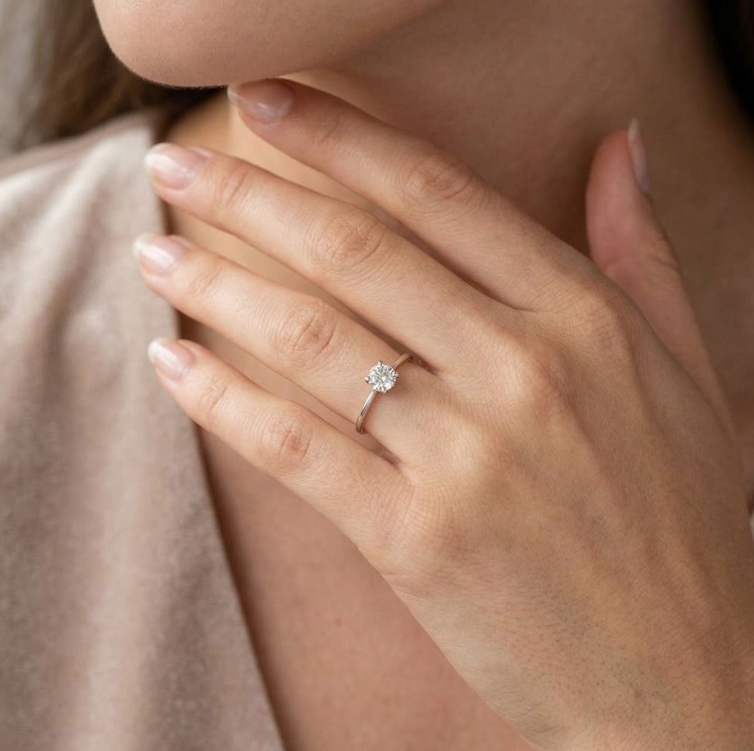Classic 0.30ct Natural Diamond Solitaire Ring in 18K White Gold