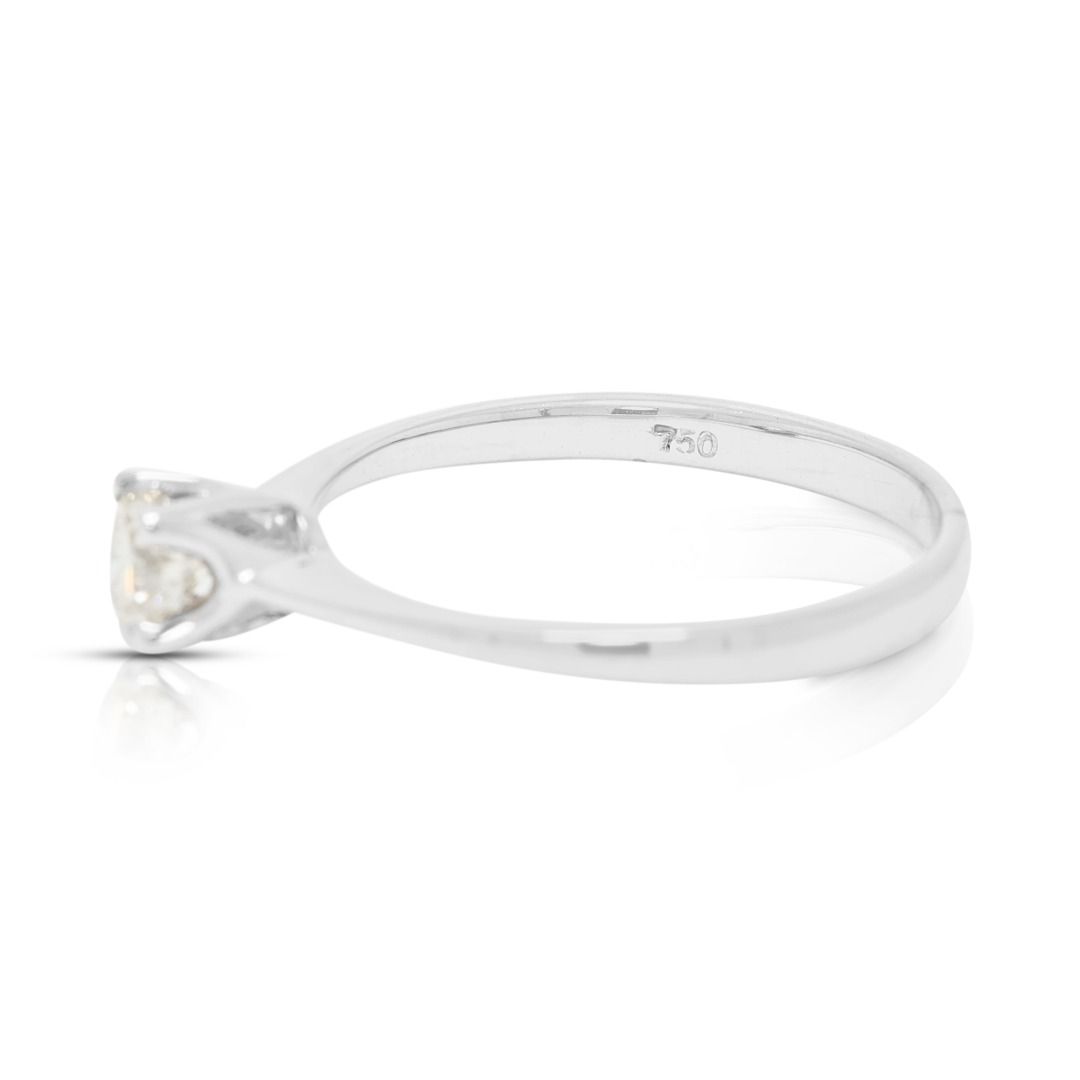 Classic 0.30ct Natural Diamond Solitaire Ring in 18K White Gold