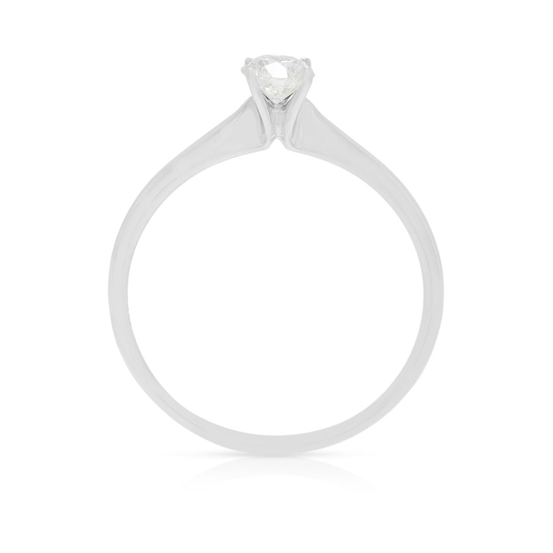 Classic 0.35ct Solitaire Diamond Ring in 18K White Gold - GIA Certified