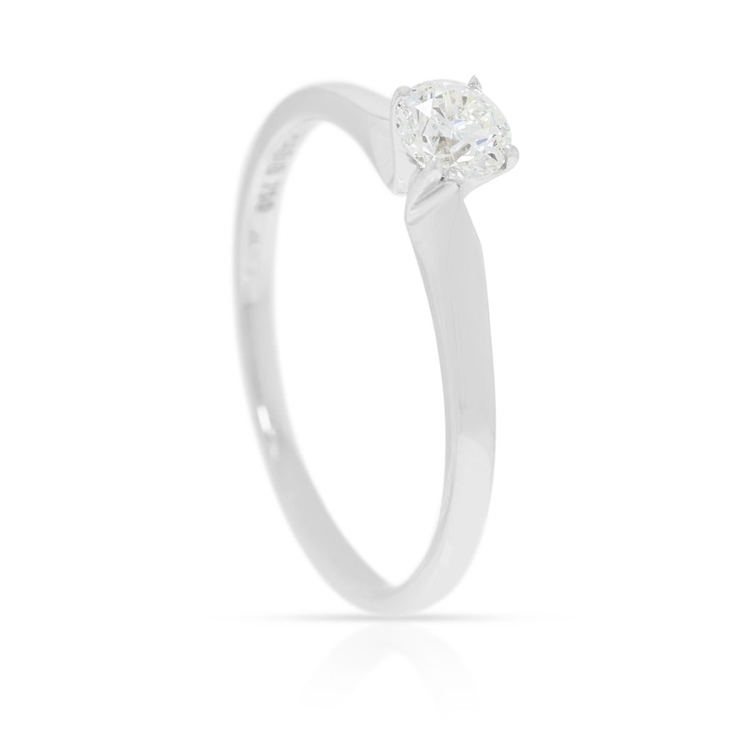 Classic 0.35ct Solitaire Diamond Ring in 18K White Gold - GIA Certified