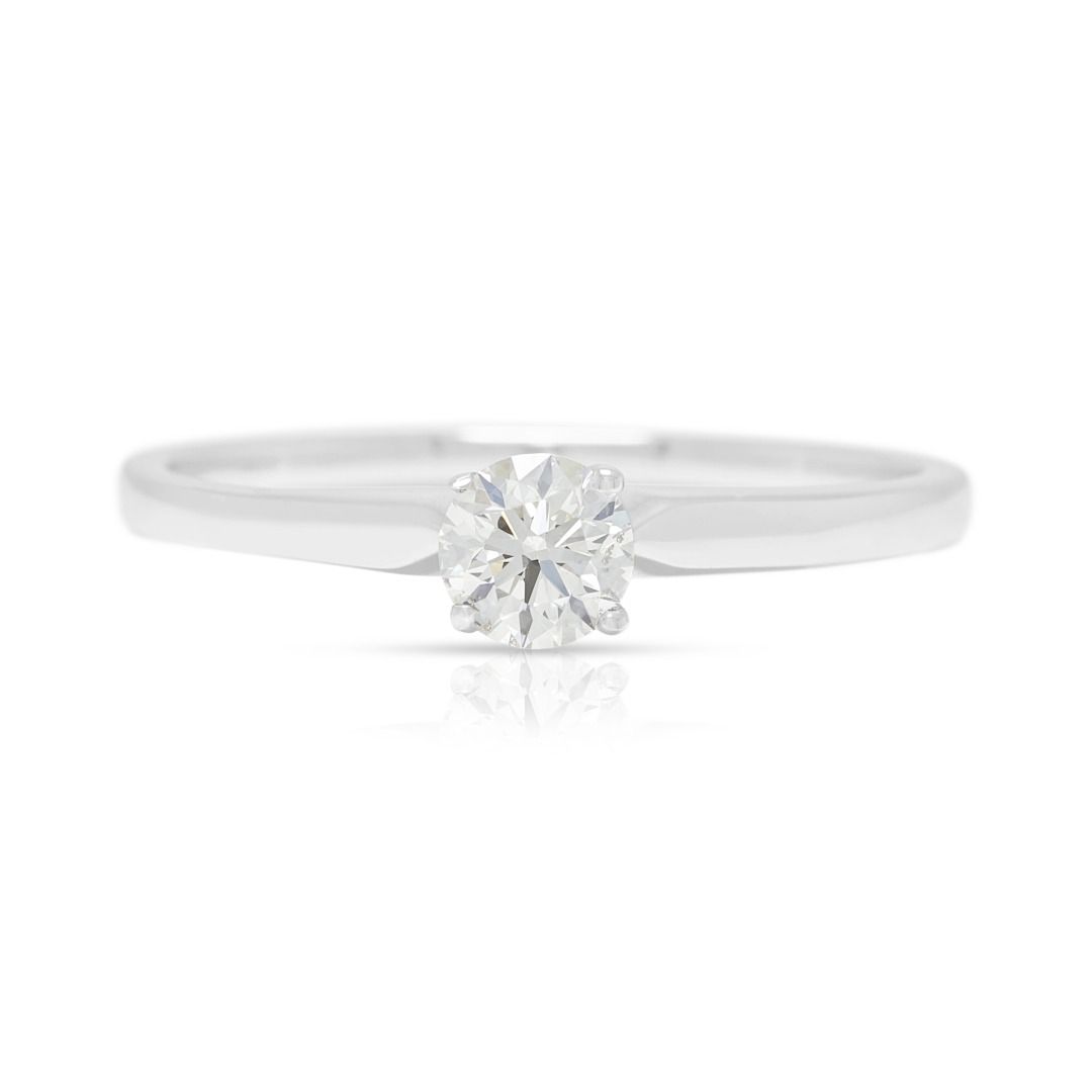 Classic 0.35ct Solitaire Diamond Ring in 18K White Gold - GIA Certified