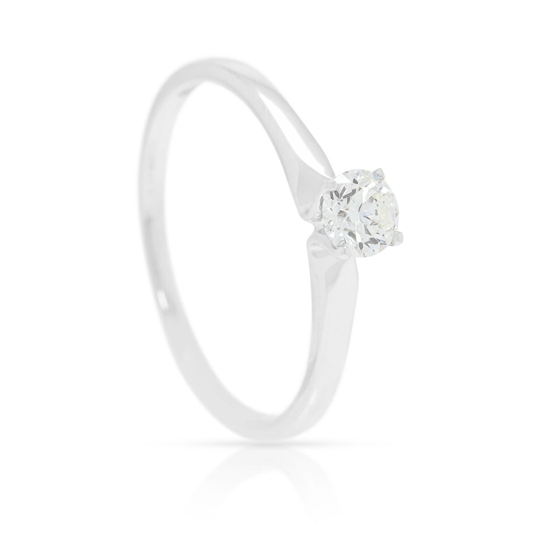 Classic 0.35ct Solitaire Diamond Ring in 18K White Gold - GIA Certified