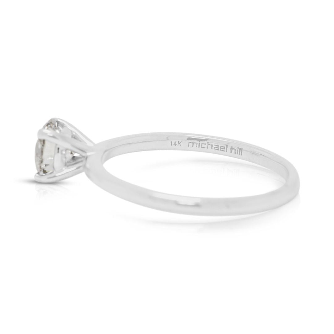 Classic 0.71ct Round Brilliant Lab Grown Diamond Solitaire Ring in 14K White Gold - IGI Certified