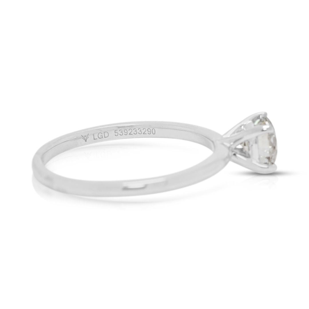 Classic 0.71ct Round Brilliant Lab Grown Diamond Solitaire Ring in 14K White Gold - IGI Certified