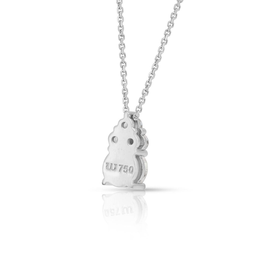 Classic 0.74ct Diamonds Necklace with Pendant in 18k White Gold - IGI Certified