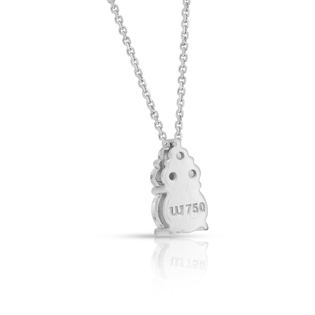 Classic 0.74ct Diamonds Necklace with Pendant in 18k White Gold - IGI Certified