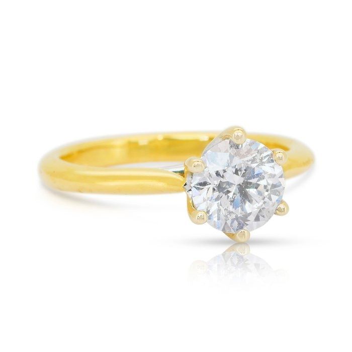 Classic 1.01ct Diamond Solitaire Ring in 18k White & Yellow Gold - IGI Certified