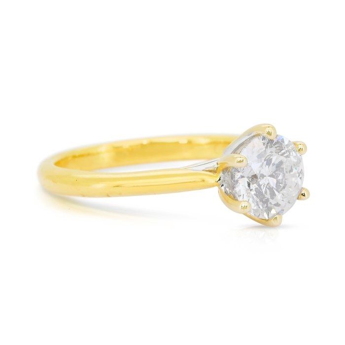 Classic 1.01ct Diamond Solitaire Ring in 18k White & Yellow Gold - IGI Certified