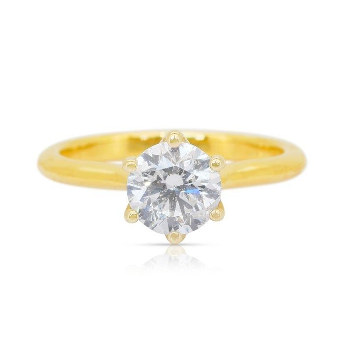 Classic 1.01ct Diamond Solitaire Ring in 18k White & Yellow Gold - IGI Certified