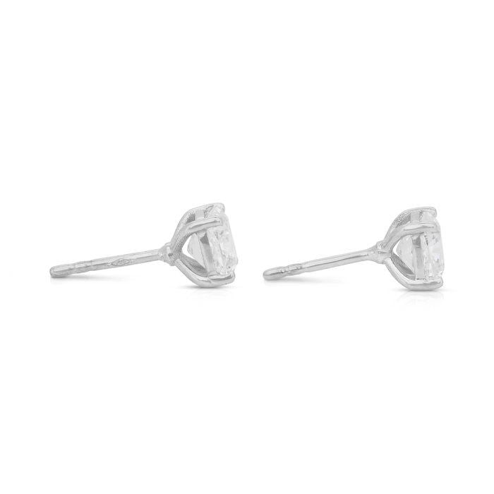 Classic 2.02ct Diamonds Stud Earrings in 18k White Gold - IGI Certified