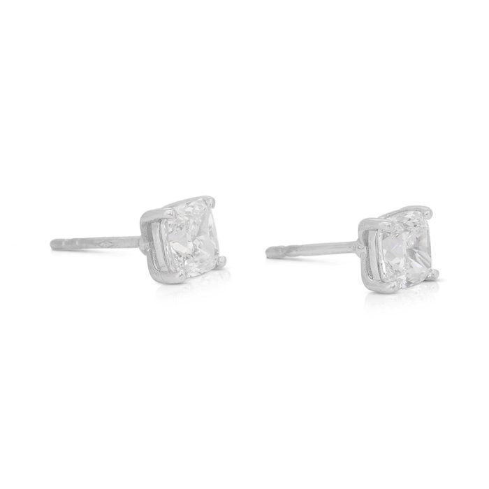 Classic 2.02ct Diamonds Stud Earrings in 18k White Gold - IGI Certified