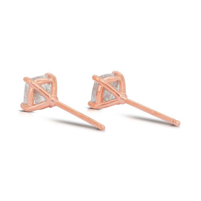 Classic 2.05ct Diamonds Stud Earrings in 18k Rose Gold - IGI Certified
