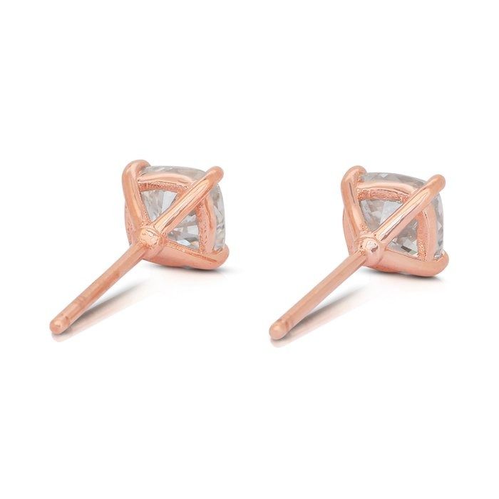 Classic 2.05ct Diamonds Stud Earrings in 18k Rose Gold - IGI Certified