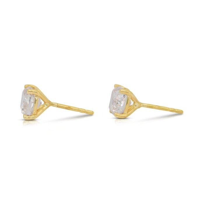 Timeless 3.02ct Diamonds Stud Earrings in 18k Yellow Gold - IGI Certified