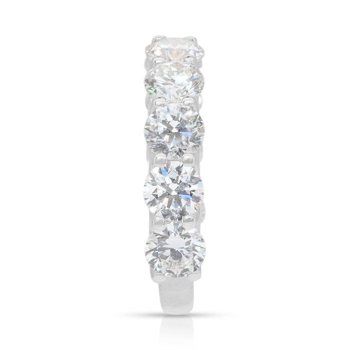Classic 4.11ct Diamonds Band Ring in 18k White Gold - IGI Certified