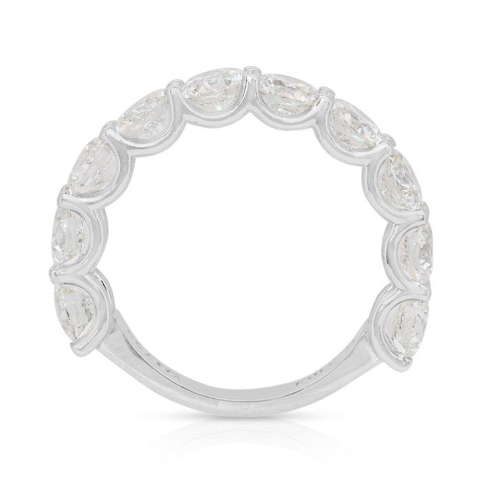 Classic 4.11ct Diamonds Band Ring in 18k White Gold - IGI Certified