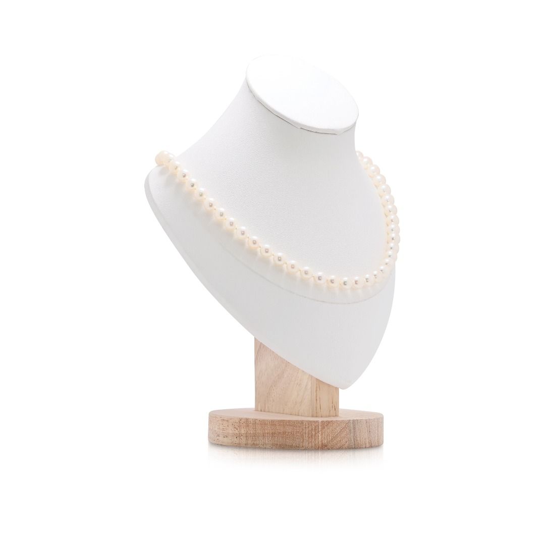 Classic 6.8mm Pearl 18k Yellow Gold Strand Necklace